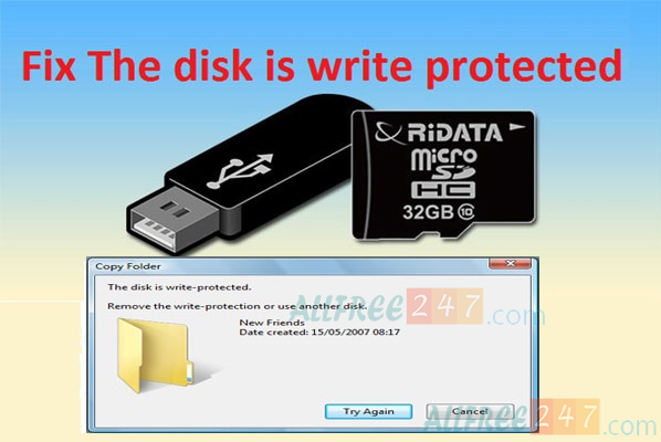 Cách tắt chế độ Bảo vệ ghi trên đĩa-The write protection